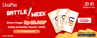 Diskon hingga Rp 15.000 Setiap Pembelian Voucher uniPin!